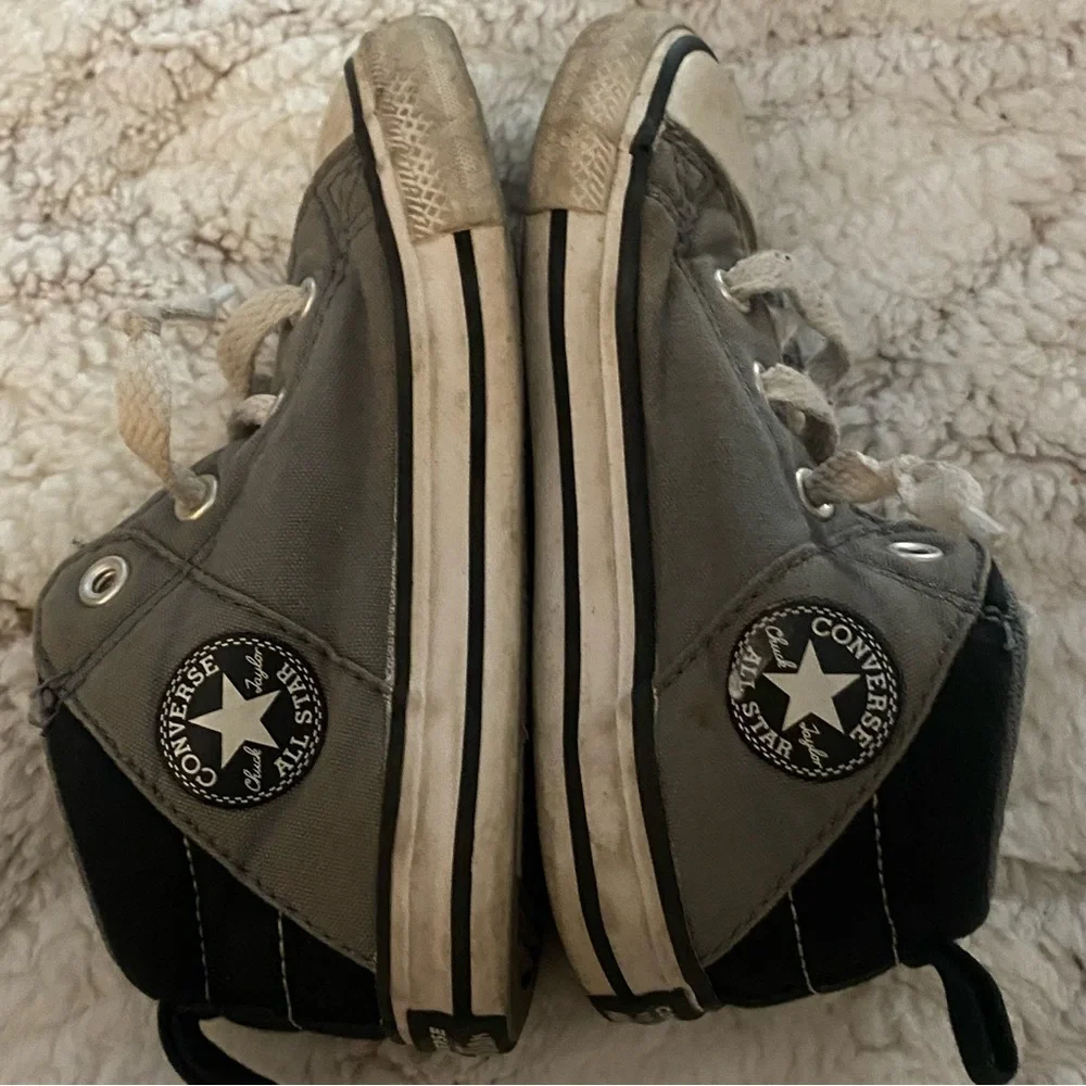 Converse Hi Top Chuck Taylor Little Boys Girls Unisex 8 Gray Grey Black All Star